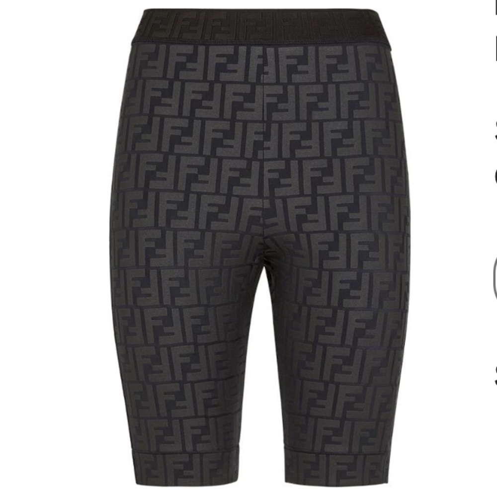 Fendi Black Monogram Bike Shorts